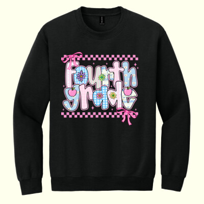 Fourth Grade Coquette Checkered 89-041 - Heavy Blend Crewneck Sweatshirt Thumbnail