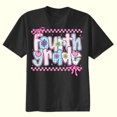 Fourth Grade Coquette Checkered 89-041 - Youth Heavy Cotton 100% Cotton T Shirt Thumbnail