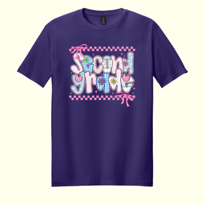 Second Grade Coquette Checkered 89-042 - Adult Softstyle ® T Shirt Thumbnail