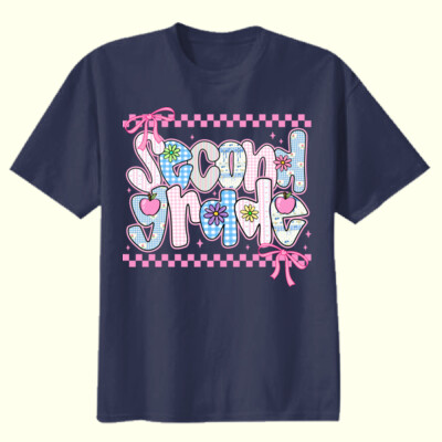 Second Grade Coquette Checkered 89-042 - Youth Heavy Cotton 100% Cotton T Shirt Thumbnail