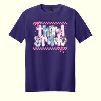 Third Grade Coquette Checkered 89-043 - Adult Softstyle ® T Shirt Thumbnail