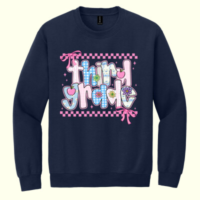 Third Grade Coquette Checkered 89-043 - Heavy Blend Crewneck Sweatshirt Thumbnail