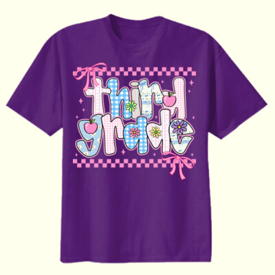 Third Grade Coquette Checkered 89-043 - Youth Heavy Cotton 100% Cotton T Shirt Thumbnail