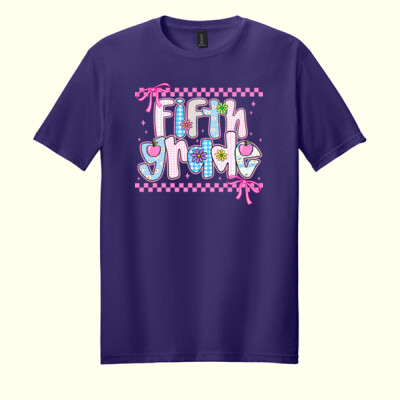 Fifth Grade Coquette Checkered 89-044 - Adult Softstyle ® T Shirt Thumbnail