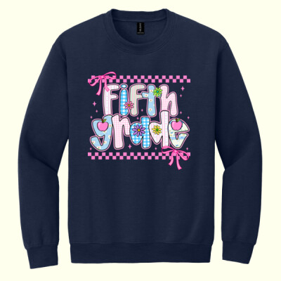 Fifth Grade Coquette Checkered 89-044 - Heavy Blend Crewneck Sweatshirt Thumbnail