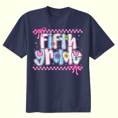 Fifth Grade Coquette Checkered 89-044 - Youth Heavy Cotton 100% Cotton T Shirt Thumbnail