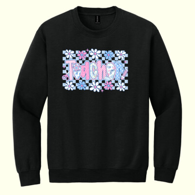 Teacher Pastels Checkered 99-168 - Heavy Blend Crewneck Sweatshirt Thumbnail