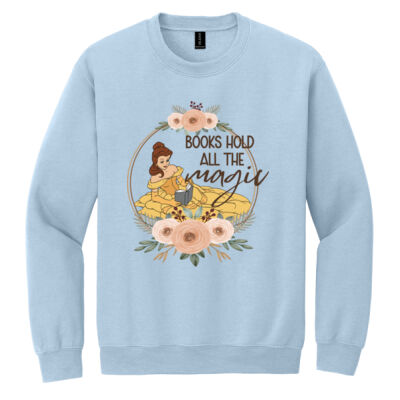 Books Hold All the Magic 99-178 - Heavy Blend Crewneck Sweatshirt Thumbnail