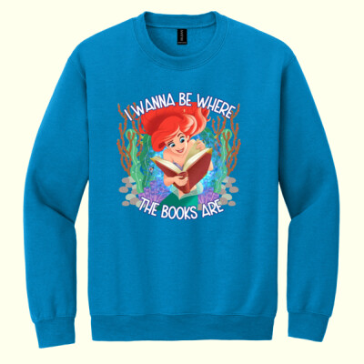 I Wanna Be Where the Books Are 99-181 - Heavy Blend Crewneck Sweatshirt Thumbnail