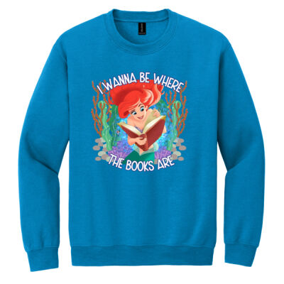 I Wanna Be Where the Books Are 99-181 - Heavy Blend Crewneck Sweatshirt Thumbnail