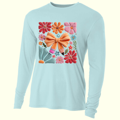 Teacher Pencil Faux Yarn 99-207 - Adult Cooling Performance Long Sleeve Tee Thumbnail