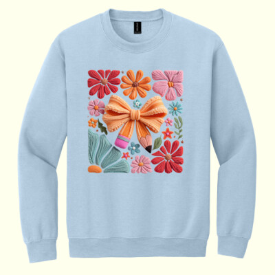 Teacher Pencil Faux Yarn 99-207 - Heavy Blend Crewneck Sweatshirt Thumbnail