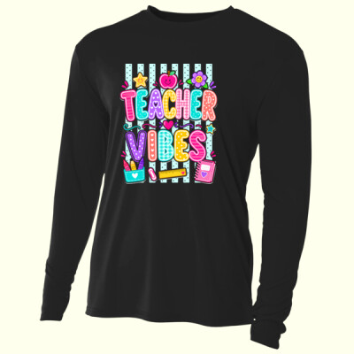 Teacher Vibes  99-227 - Adult Cooling Performance Long Sleeve Tee Thumbnail
