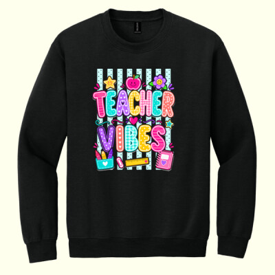 Teacher Vibes  99-227 - Heavy Blend Crewneck Sweatshirt Thumbnail