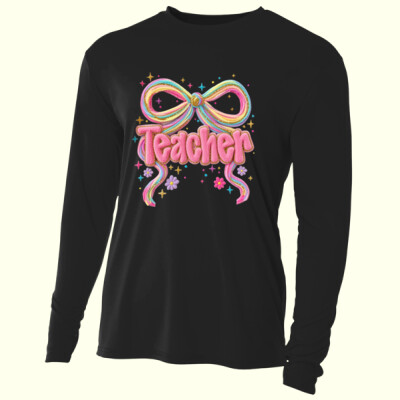 Teacher Coquette Faux Patch 99-229 - Adult Cooling Performance Long Sleeve Tee Thumbnail