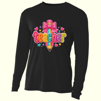  Faux yarn teacher pencil 99-284 - Adult Cooling Performance Long Sleeve Tee Thumbnail