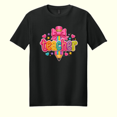  Faux yarn teacher pencil 99-284 - Adult Softstyle ® T Shirt Thumbnail