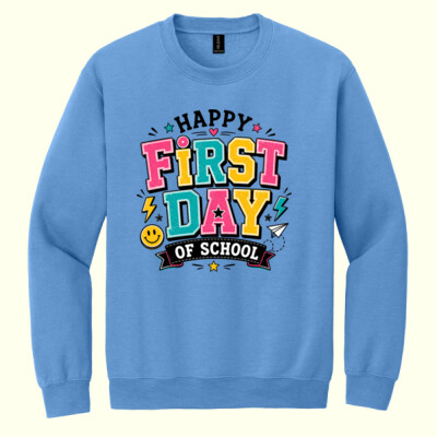 Happy First Day of School 81-001 - Heavy Blend Crewneck Sweatshirt Thumbnail