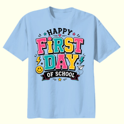 Happy First Day of School 81-001 - Youth Heavy Cotton 100% Cotton T Shirt Thumbnail