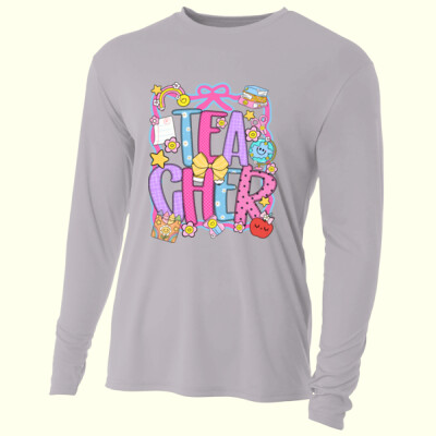 Teacher Coquette Preppy 99-306 - Adult Cooling Performance Long Sleeve Tee Thumbnail