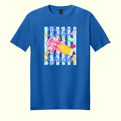 First Grade Coquette Pencil 89-068 - Adult Softstyle ® T Shirt Thumbnail