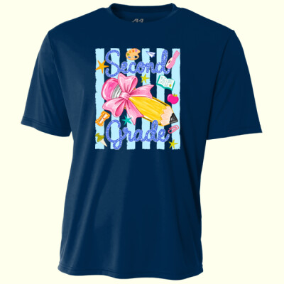 Second Grade Coquette Preppy Pencil 89-069 - Adult Cooling Performance Short Sleeve Tee Thumbnail