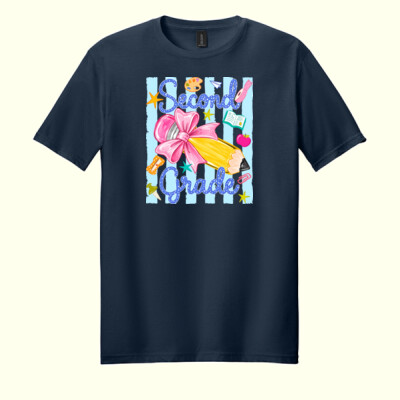 Second Grade Coquette Preppy Pencil 89-069 - Adult Softstyle ® T Shirt Thumbnail