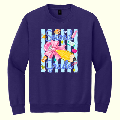 Second Grade Coquette Preppy Pencil 89-069 - Heavy Blend Crewneck Sweatshirt Thumbnail