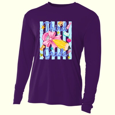 Third Grade Preppy Coquette Pencil 89-070 - Adult Cooling Performance Long Sleeve Tee Thumbnail