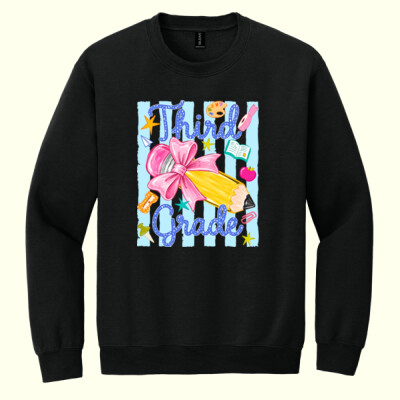 Third Grade Preppy Coquette Pencil 89-070 - Heavy Blend Crewneck Sweatshirt Thumbnail