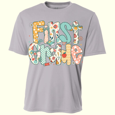 First Grade Preppy Floral 89-072 - Youth Cooling Performance Short Sleeve Tee Thumbnail