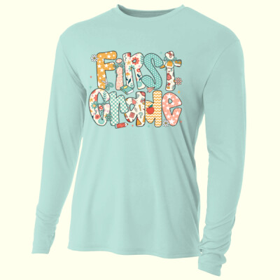 First Grade Preppy Floral 89-072 - Adult Cooling Performance Long Sleeve Tee Thumbnail