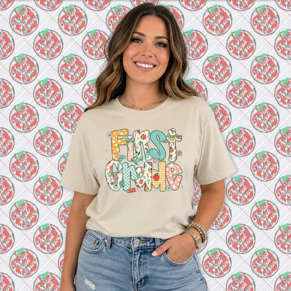 First Grade Preppy Floral 89-072 - Adult Softstyle ® T Shirt Thumbnail