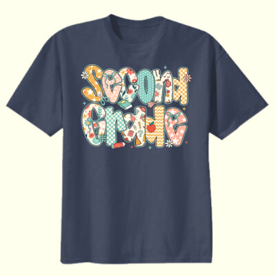 Second Grade Preppy Floral 89-073 - Youth Heavy Cotton 100% Cotton T Shirt Thumbnail
