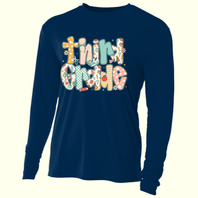 Third Grade Preppy Flowers 89-074 - Adult Cooling Performance Long Sleeve Tee Thumbnail