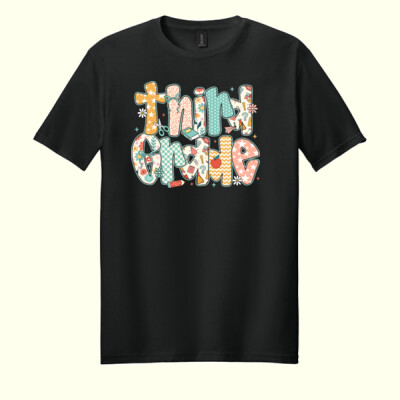 Third Grade Preppy Flowers 89-074 - Adult Softstyle ® T Shirt Thumbnail