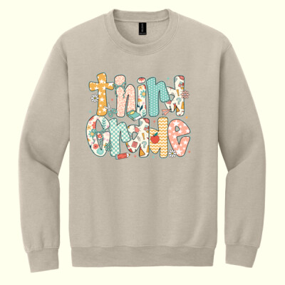 Third Grade Preppy Flowers 89-074 - Heavy Blend Crewneck Sweatshirt Thumbnail