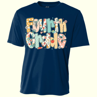 Fourth Grade Preppy Floral 89-075 - Youth Cooling Performance Short Sleeve Tee Thumbnail
