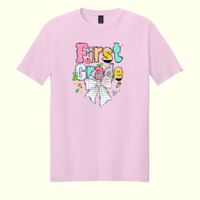 First Grade Paper Bow 89-081 - Adult Softstyle ® T Shirt Thumbnail