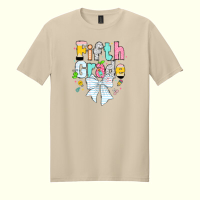 Fifth Grade Paper Bow 89-085 - Adult Softstyle ® T Shirt Thumbnail