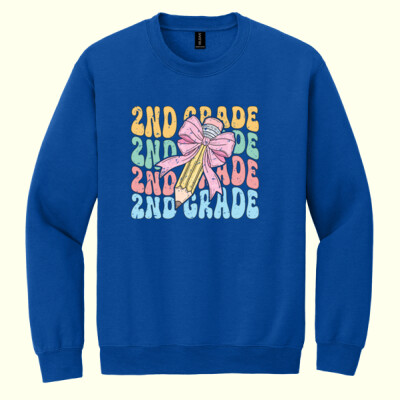Second Grade Pencil Coquette 89-135 - Heavy Blend Crewneck Sweatshirt Thumbnail