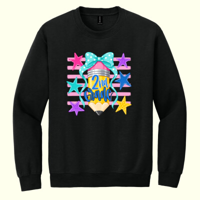 Second Grade Pencil Coquette  - Heavy Blend Crewneck Sweatshirt Thumbnail