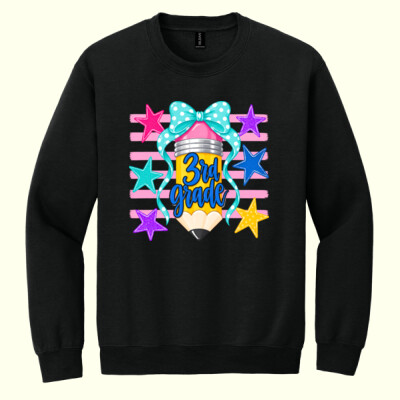 Third Grade Pencil Coquette 89-098 - Heavy Blend Crewneck Sweatshirt Thumbnail