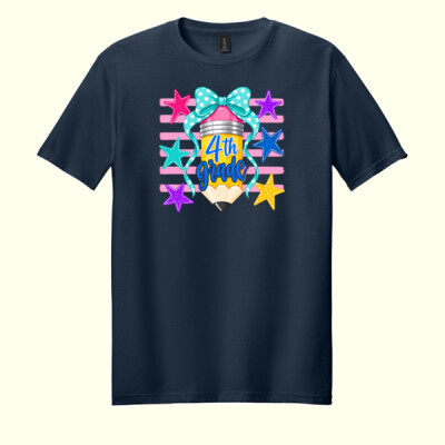 Fourth Grade Pencil Coquette 89-099 - Adult Softstyle ® T Shirt Thumbnail