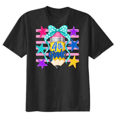 Fourth Grade Pencil Coquette 89-099 - Youth Heavy Cotton 100% Cotton T Shirt Thumbnail