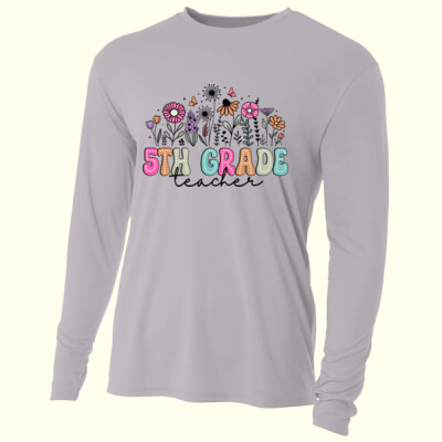 Fifth Grade Vintage Flowers 89-100 - Adult Cooling Performance Long Sleeve Tee Thumbnail