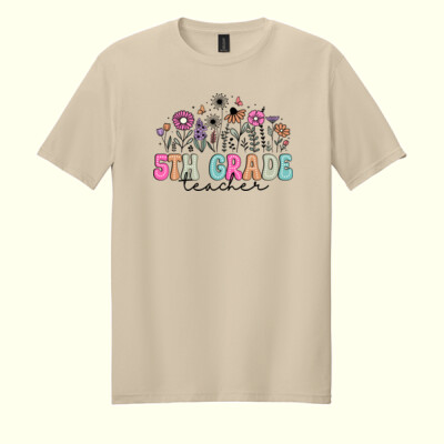 Fifth Grade Vintage Flowers 89-100 - Adult Softstyle ® T Shirt Thumbnail