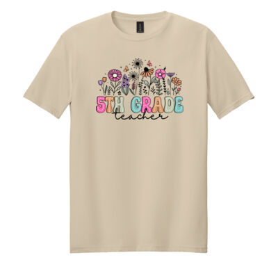 Fifth Grade Vintage Flowers 89-100 - Adult Softstyle ® T Shirt Thumbnail