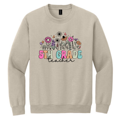 Fifth Grade Vintage Flowers 89-100 - Heavy Blend Crewneck Sweatshirt Thumbnail