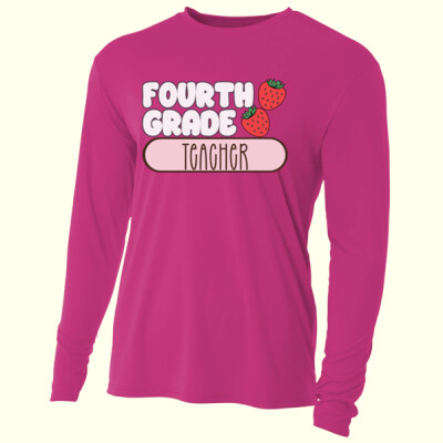 Fourth Grade Strawberry Teacher 89-101 - Adult Cooling Performance Long Sleeve Tee Thumbnail